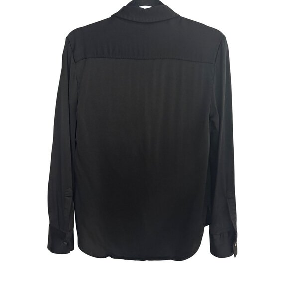 2/$30 Zara XS Black Satin Button-Up Blouse - Picture 7 of 12